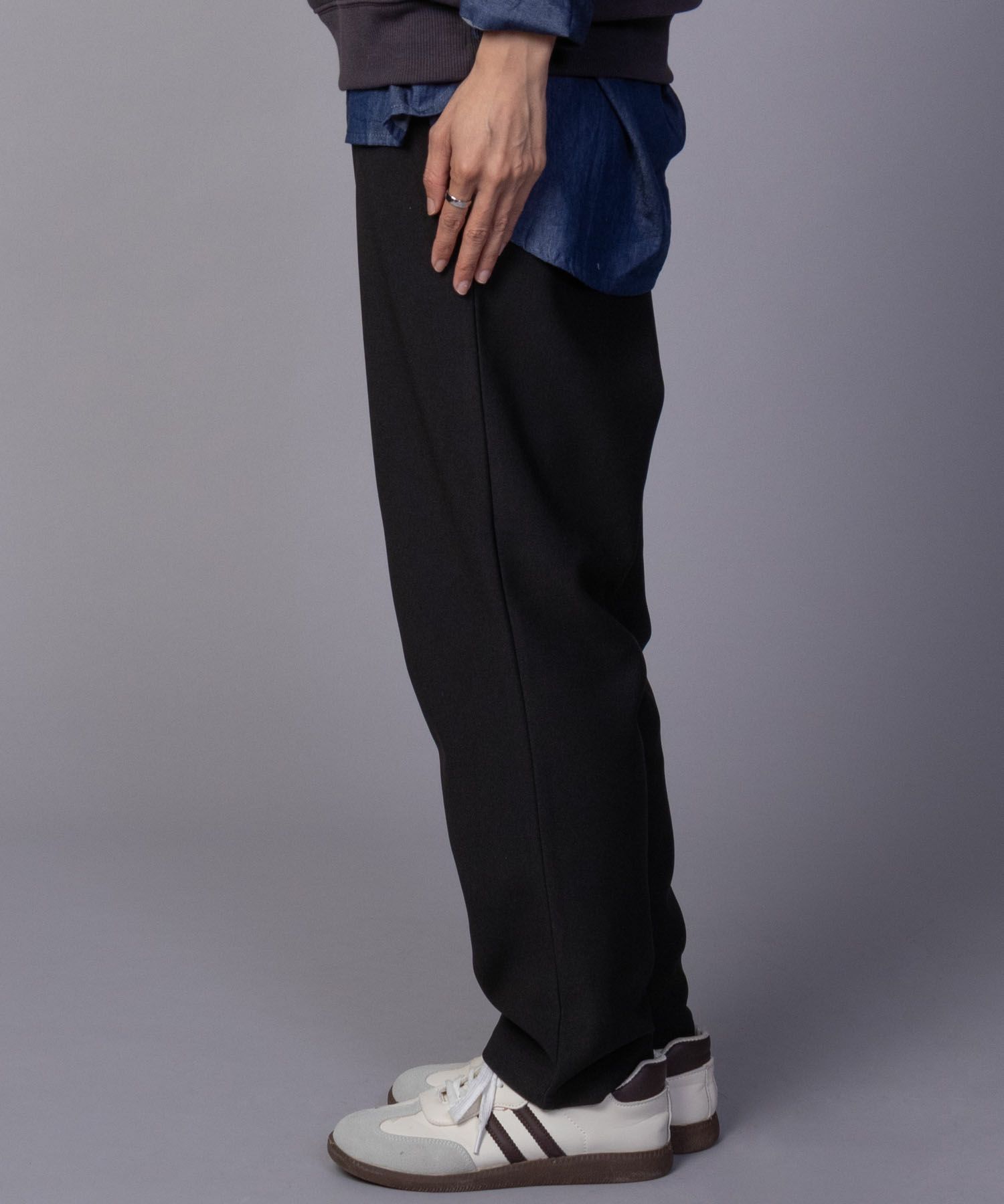 NAVY ボンディングテーパードパンツ レディース