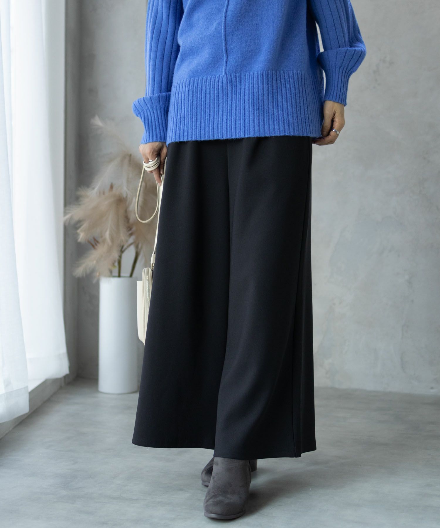 NAVY  ボンディングワイドパンツ レディース商品画像-1