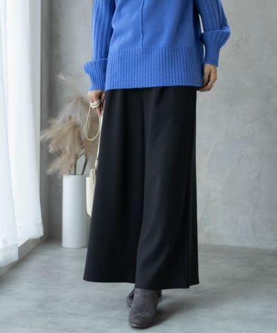 NAVY  ボンディングワイドパンツ レディース
