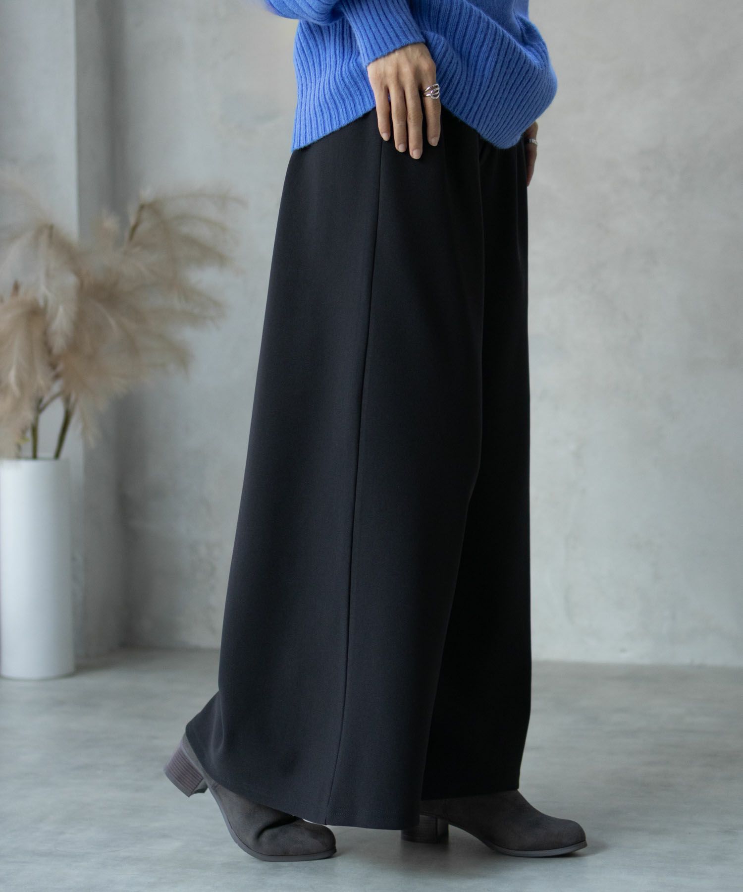 NAVY  ボンディングワイドパンツ レディース商品画像-2