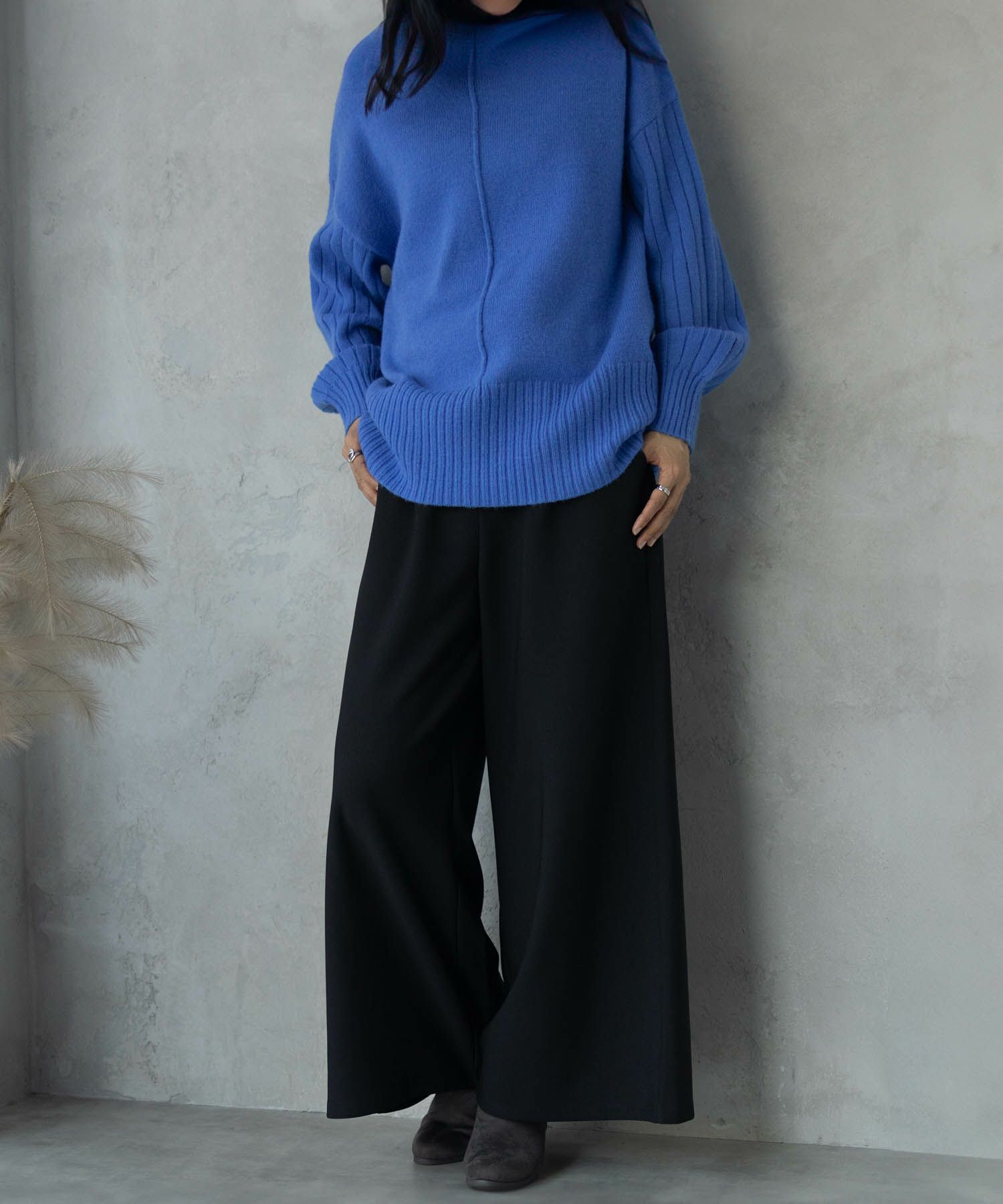 NAVY  ボンディングワイドパンツ レディース商品画像-3