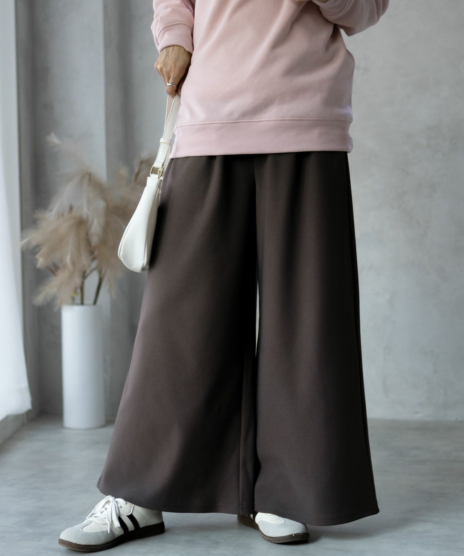 NAVY  ボンディングワイドパンツ レディース商品画像-5