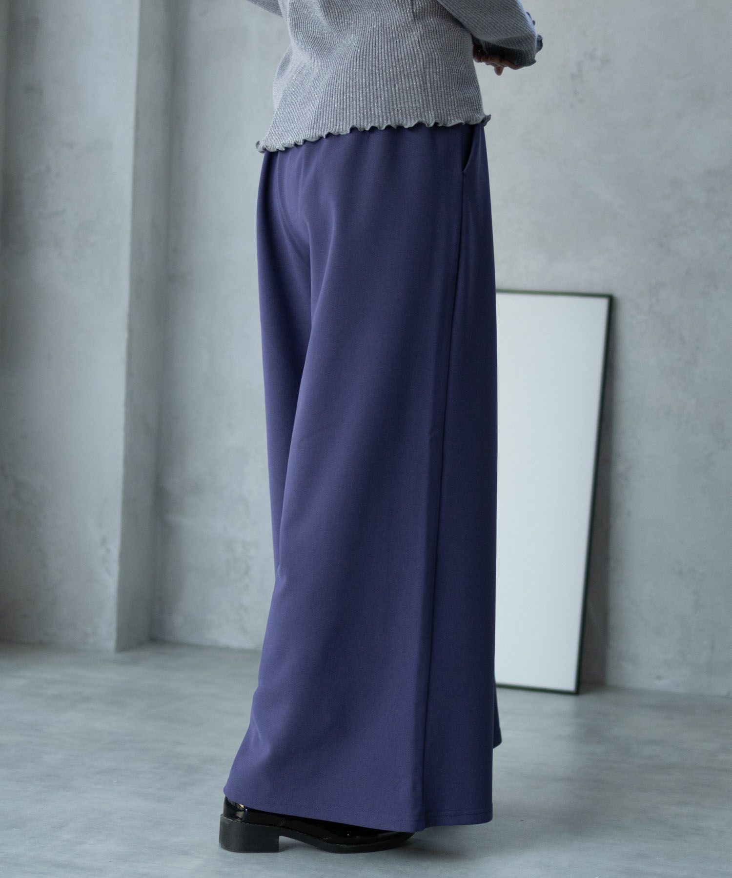 NAVY  ボンディングワイドパンツ レディース商品画像-16