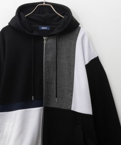 NAVY 切替ジップパーカー メンズ