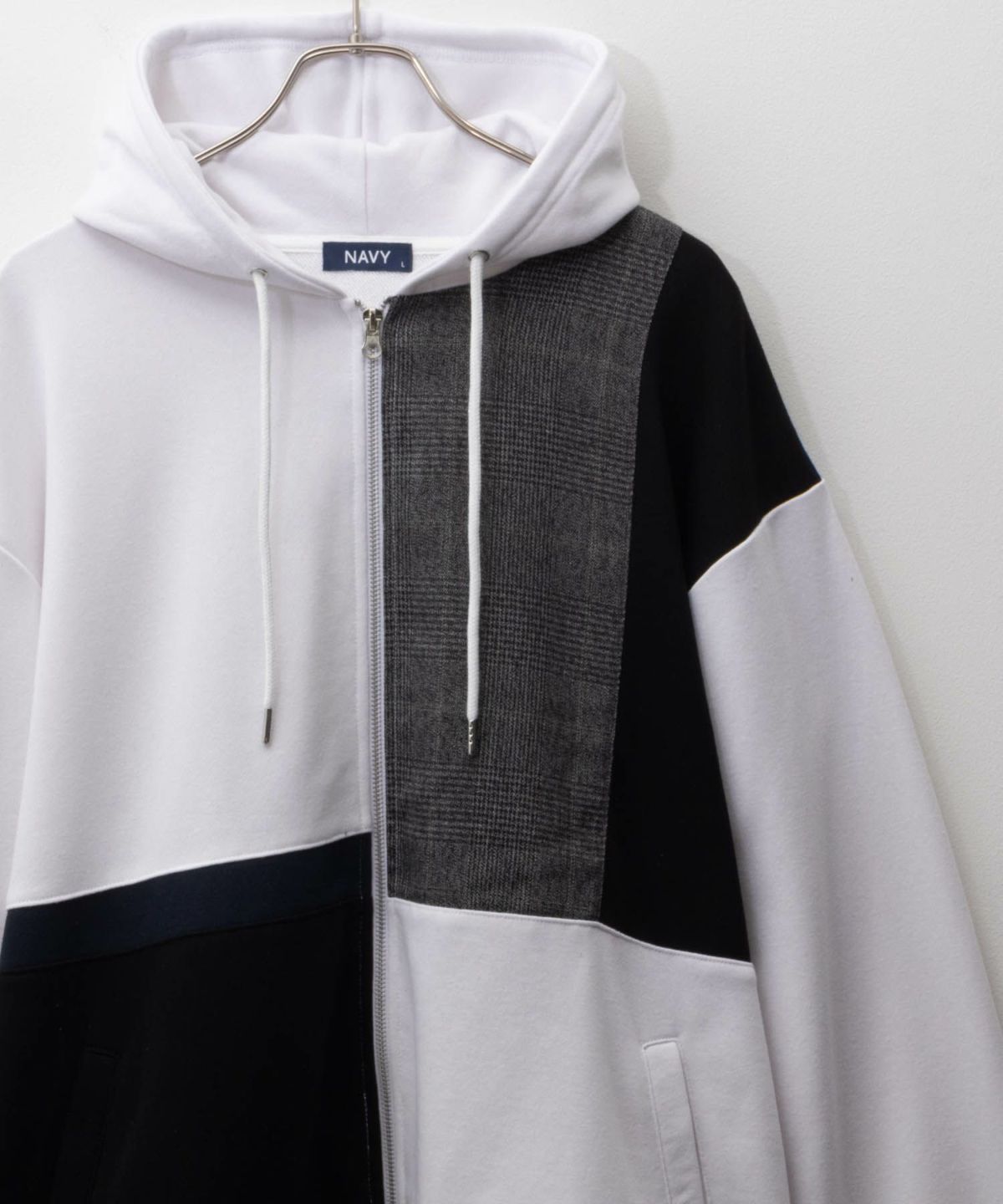 NAVY 切替ジップパーカー メンズ