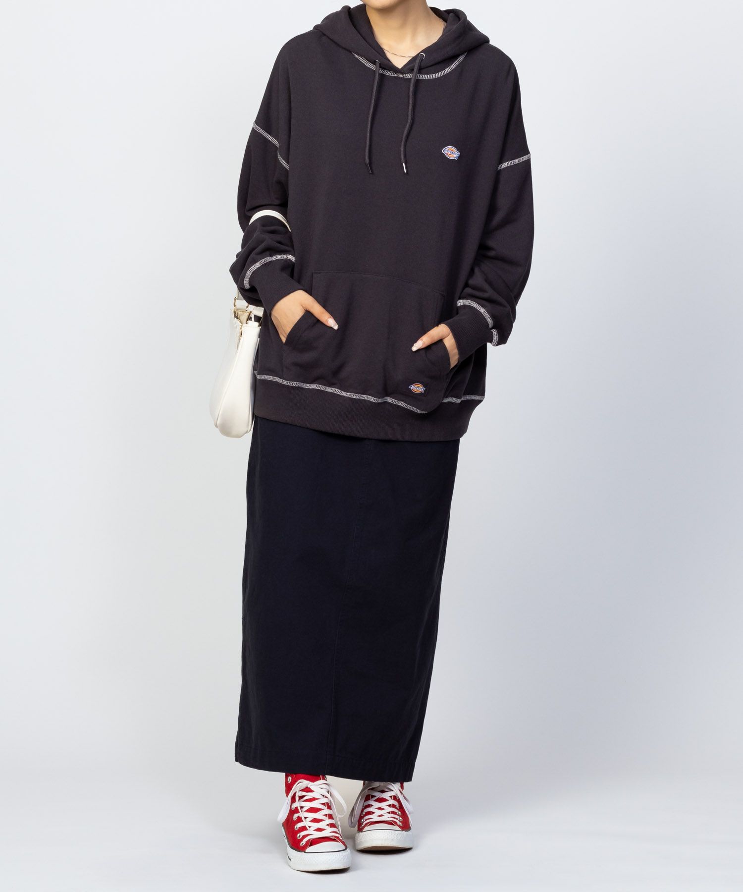 Dickies 裏毛ワッペンパーカー レディース