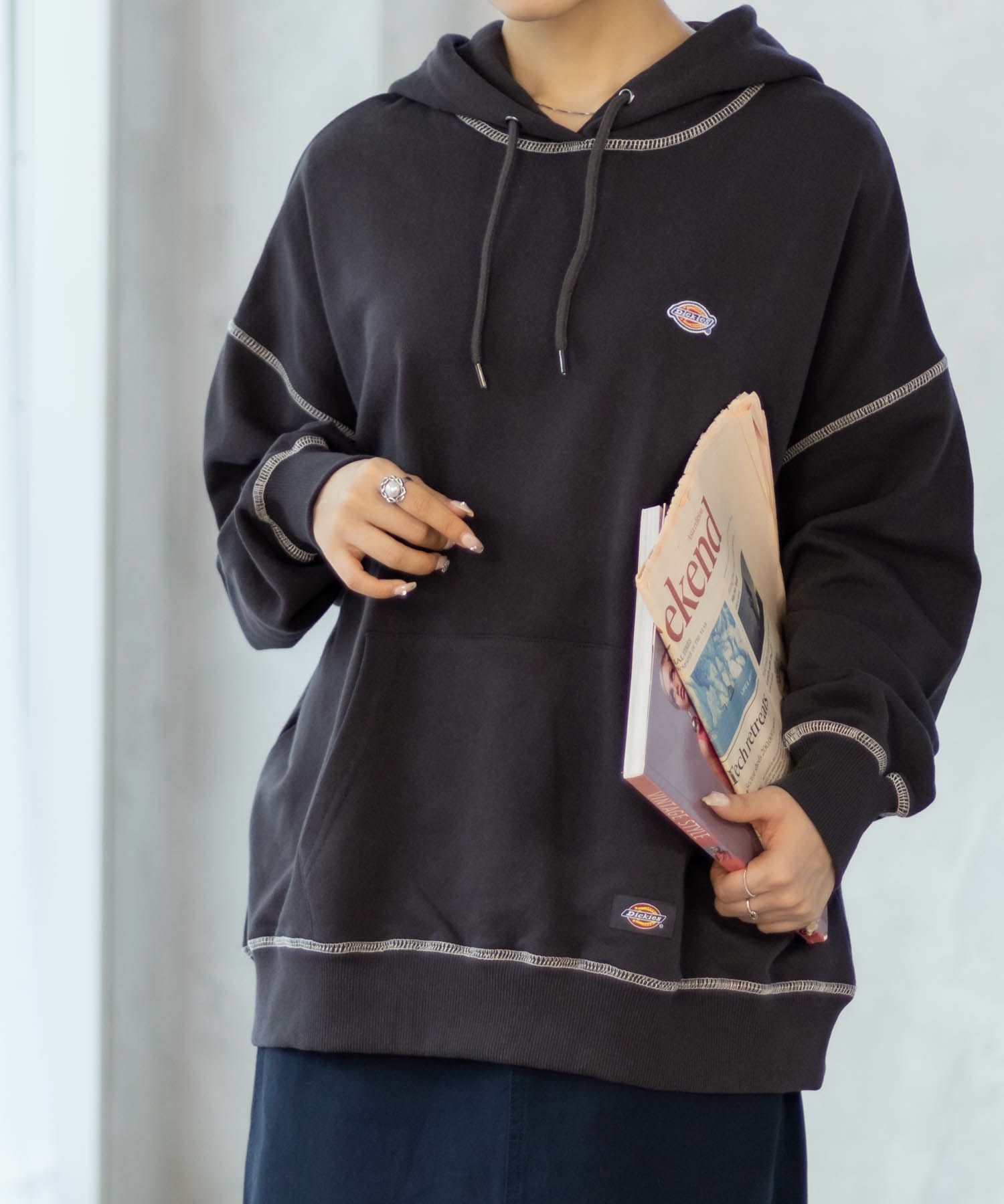 Dickies  裏毛ワッペンパーカー レディース商品画像-17