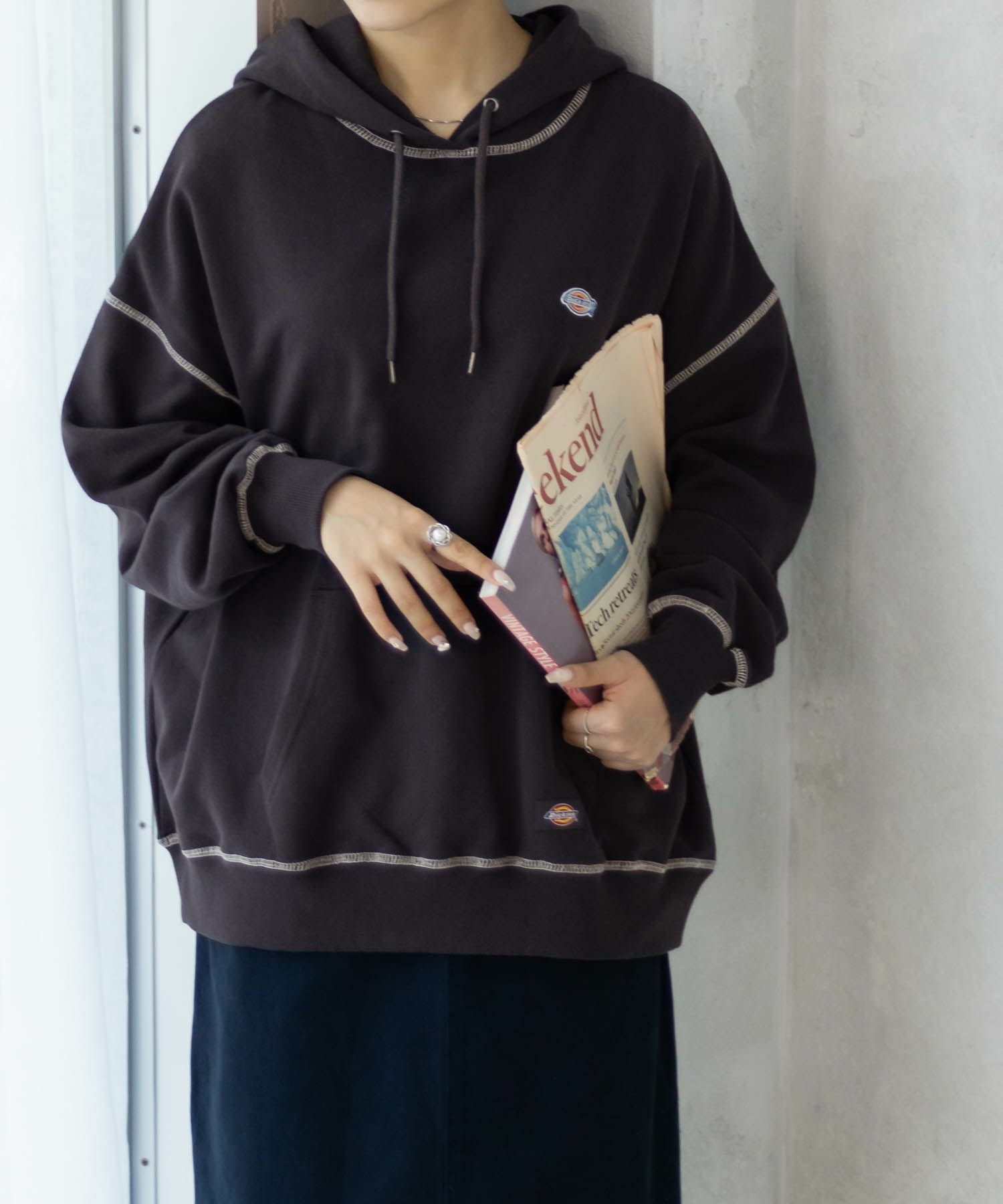 Dickies 裏毛ワッペンパーカー レディース