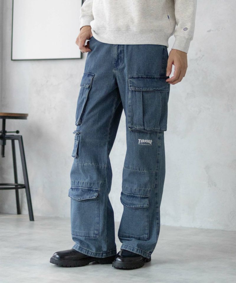 THRASHER 9ポケットデニムカーゴパンツ メンズ