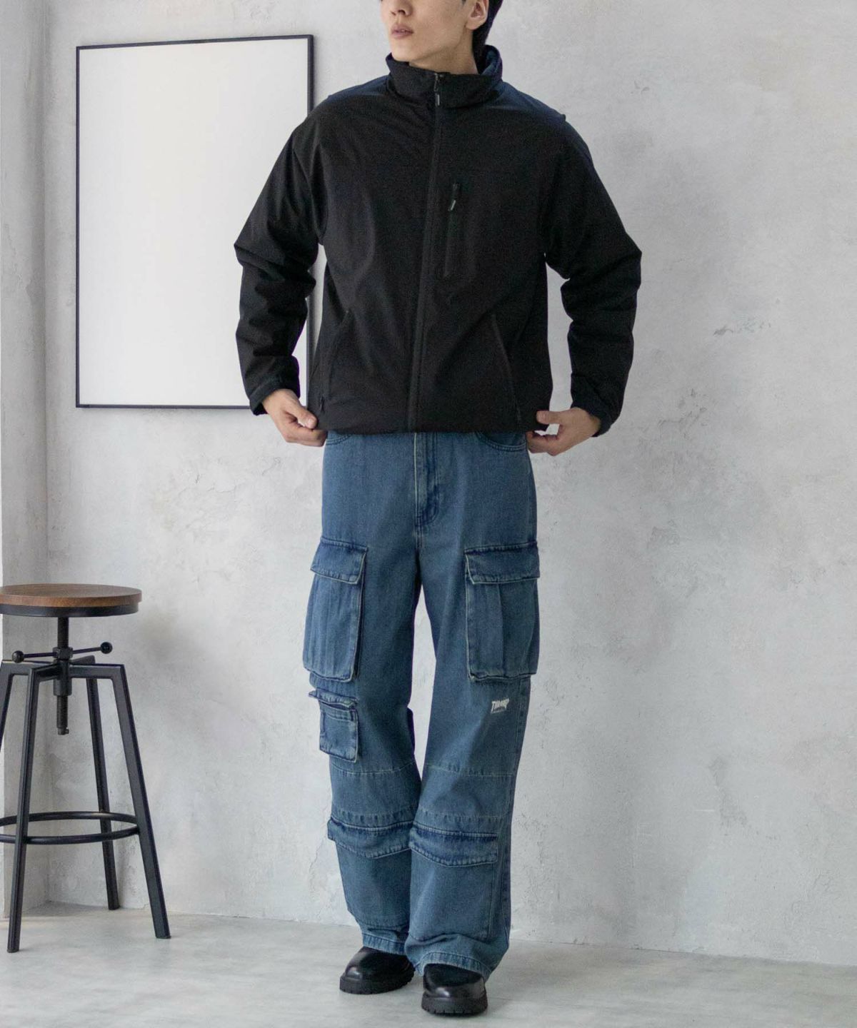 THRASHER 9ポケットデニムカーゴパンツ メンズ