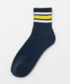NAVY クォーターソックス 厚手3ライン メンズ