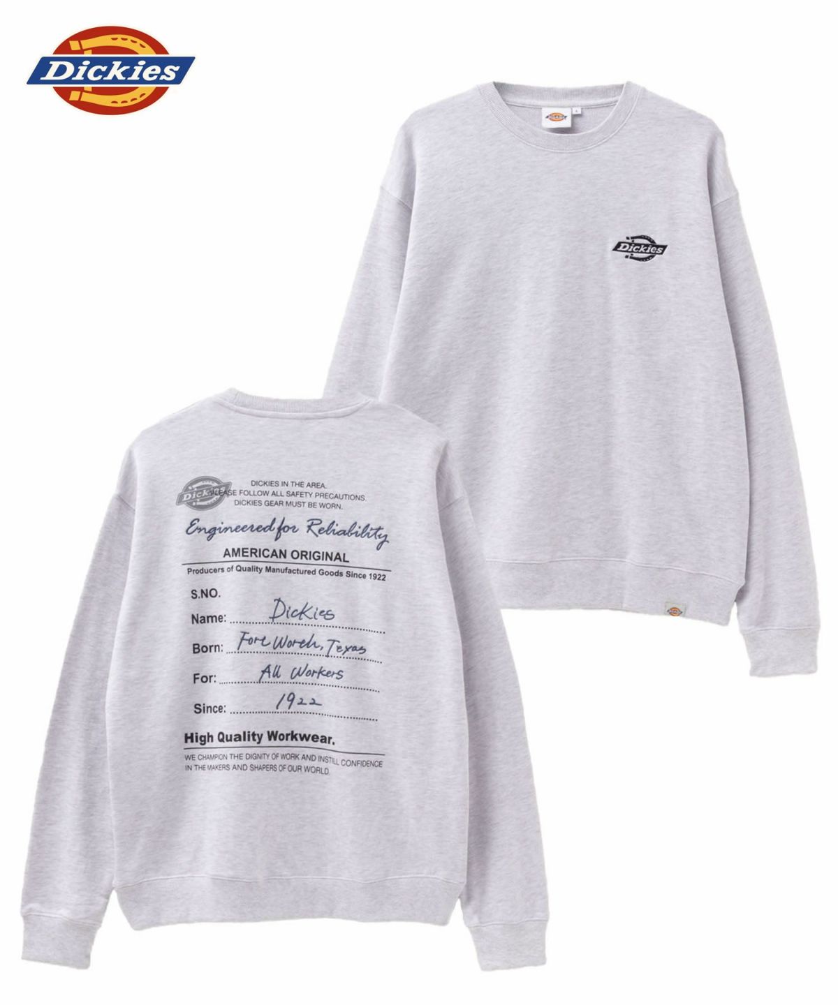 Dickies 裏毛刺繍クルーネック メンズ