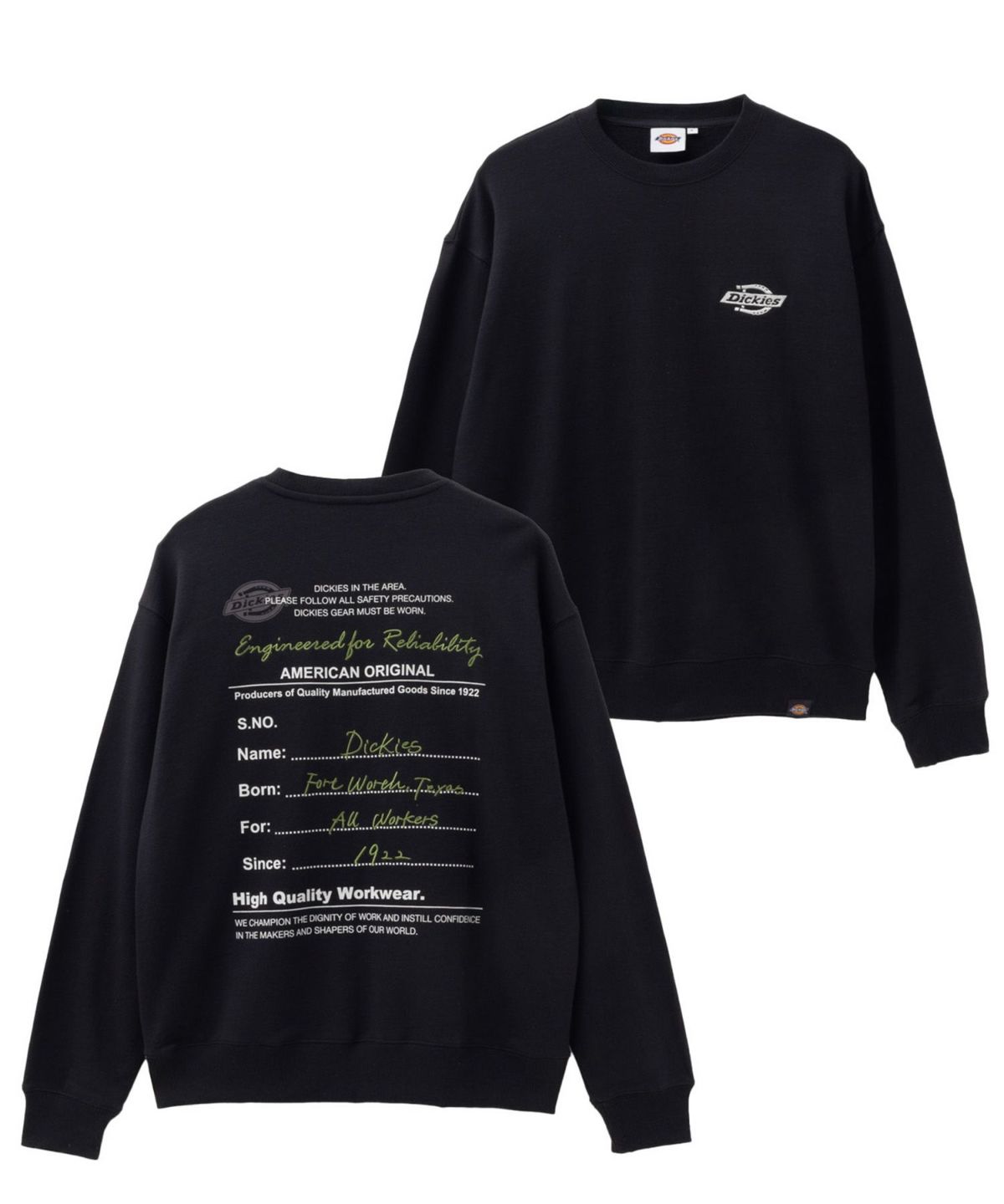 Dickies 裏毛刺繍クルーネック メンズ