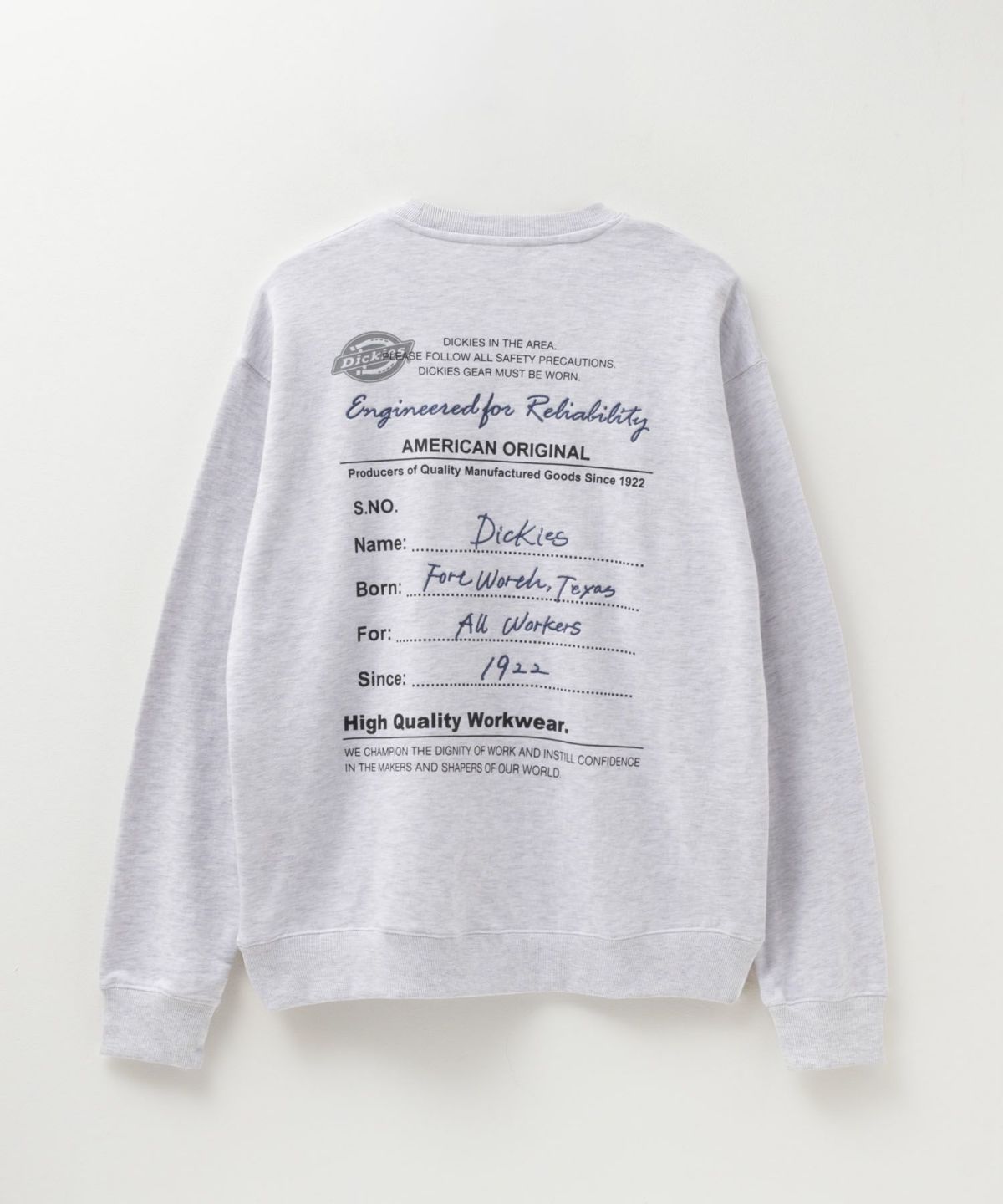 Dickies 裏毛刺繍クルーネック メンズ