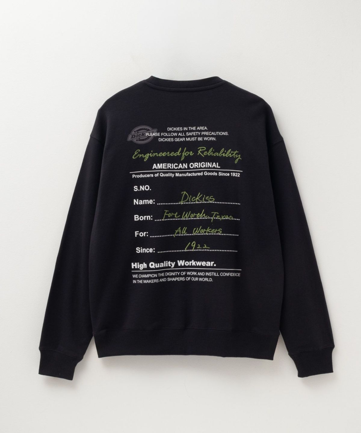 Dickies 裏毛刺繍クルーネック メンズ