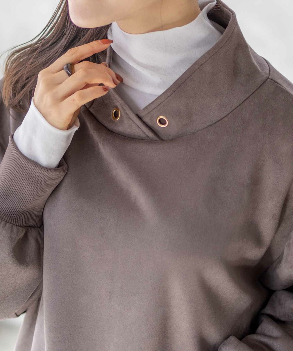 HusHusH カットスエードハイネック レディース