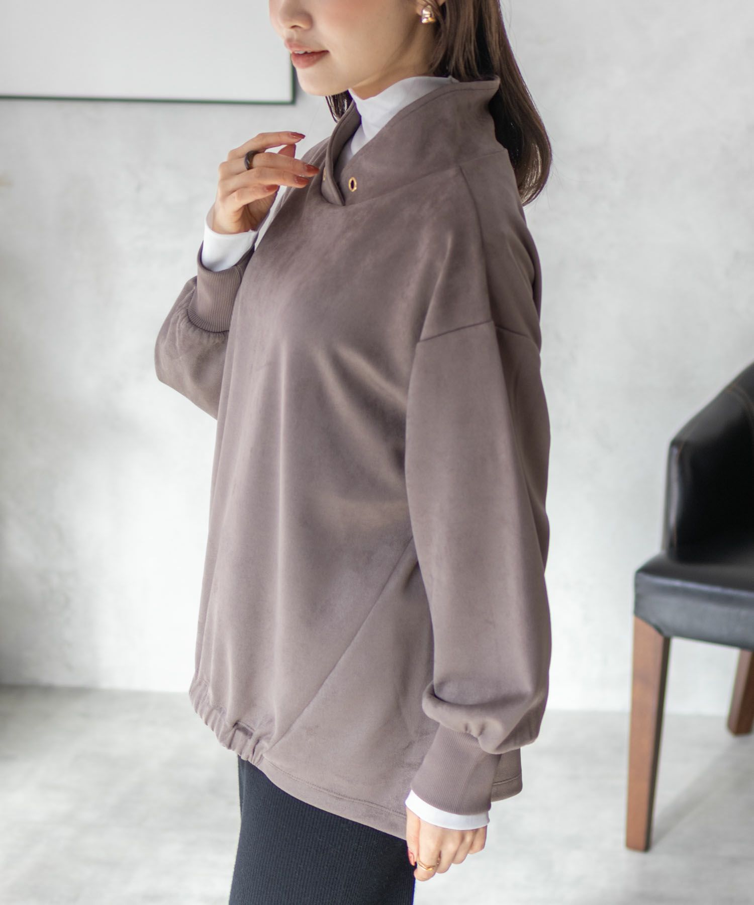 HusHusH カットスエードハイネック レディース