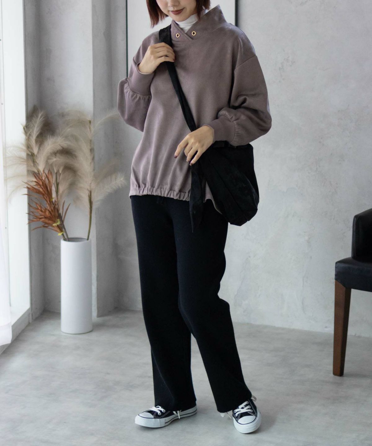 HusHusH カットスエードハイネック レディース