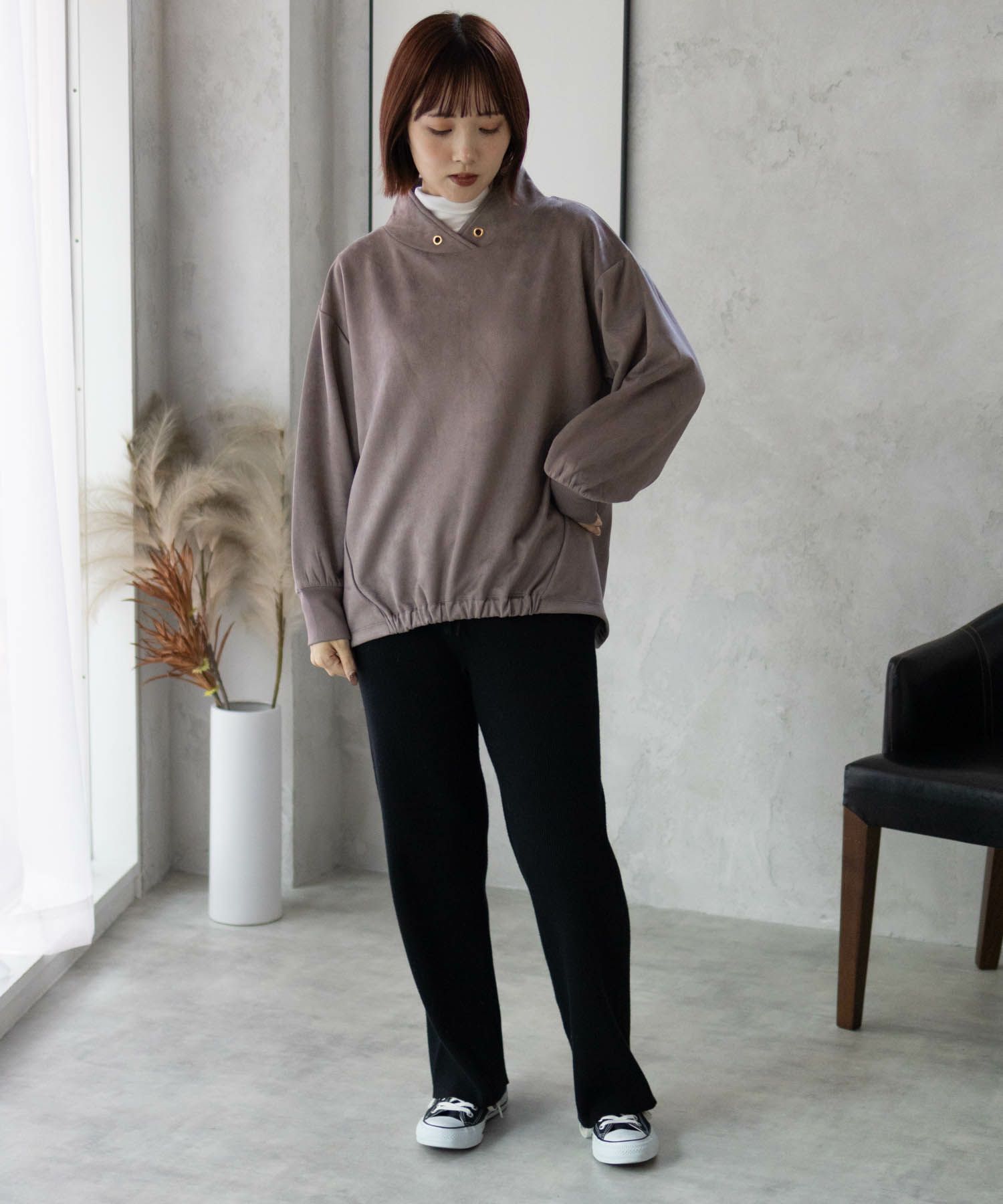 HusHusH カットスエードハイネック レディース