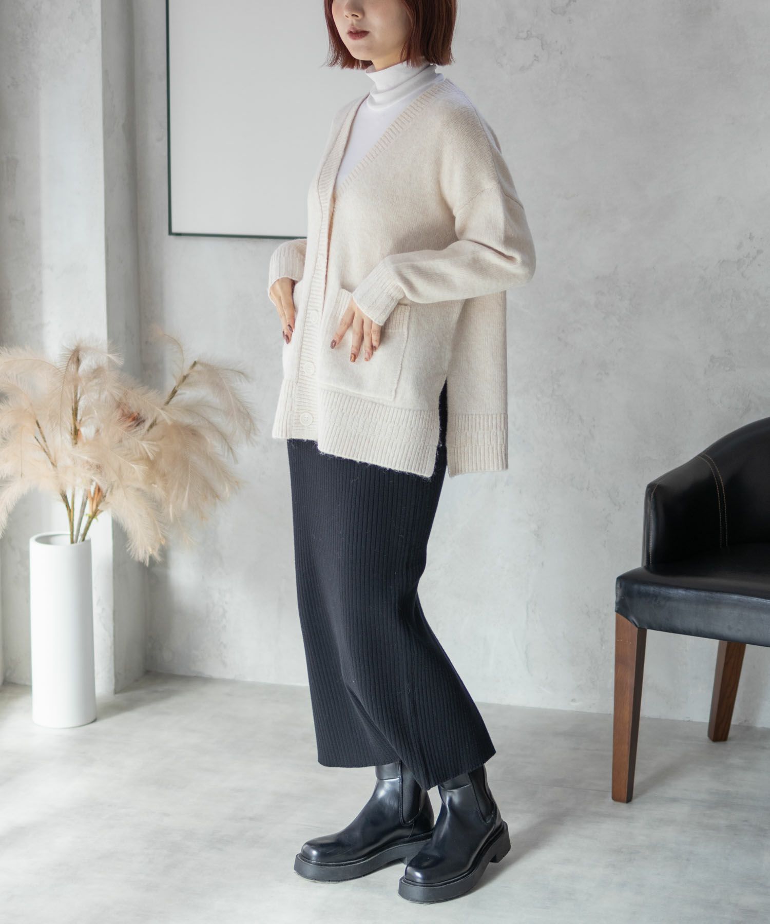 HusHusH 杢ロングカーディガン レディース