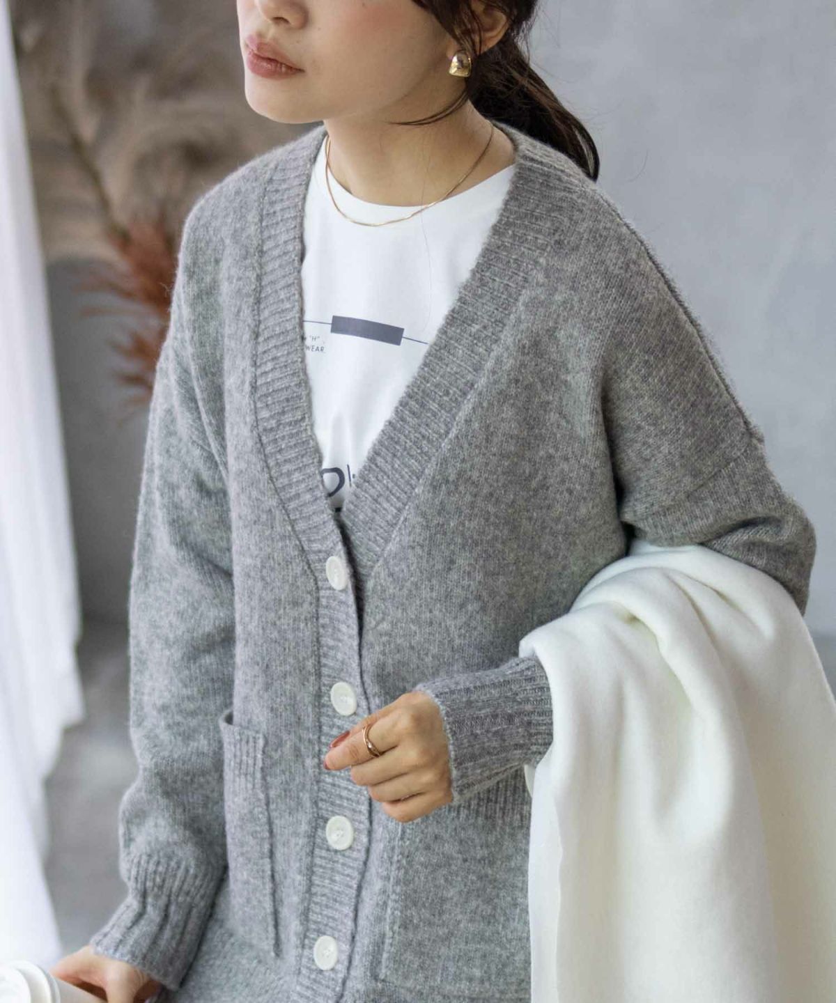 HusHusH 杢ロングカーディガン レディース