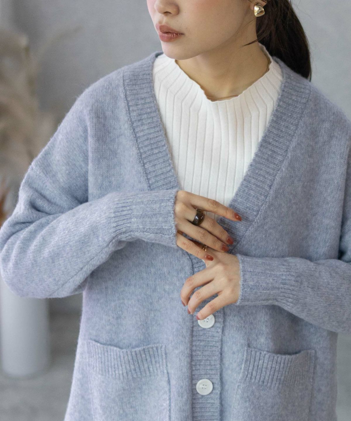 HusHusH 杢ロングカーディガン レディース