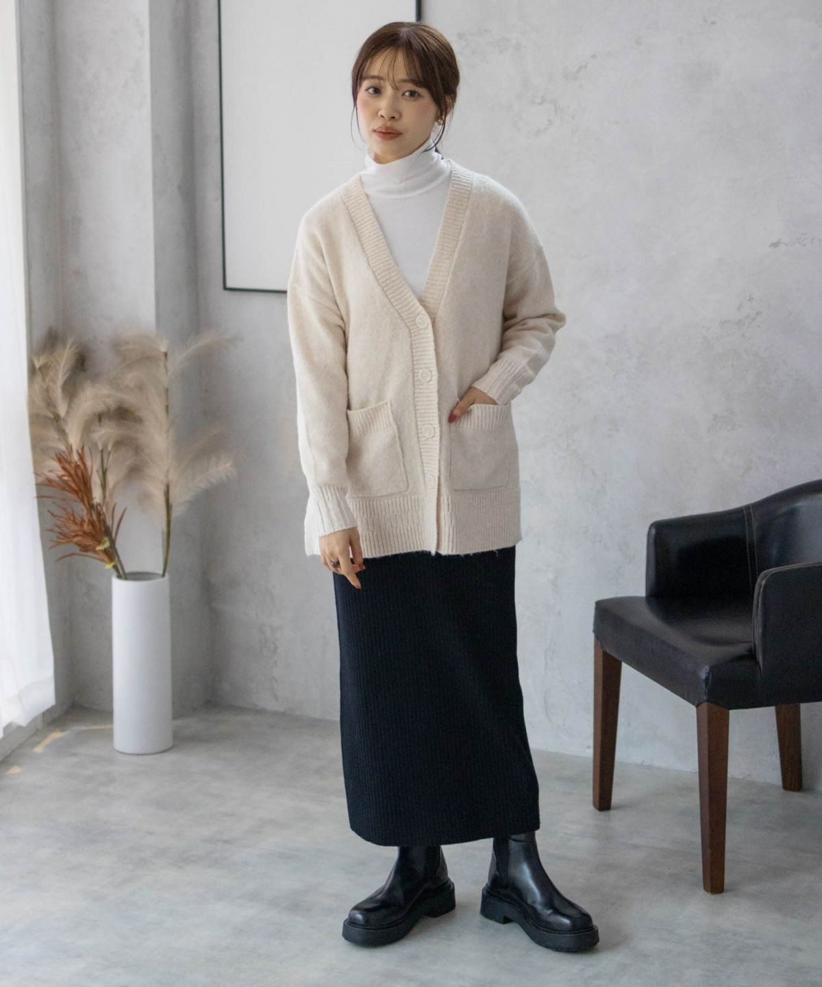 HusHusH 杢ロングカーディガン レディース