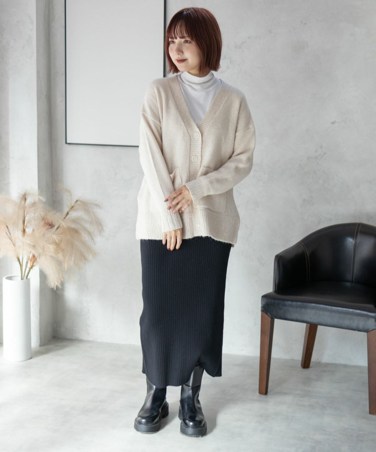 HusHusH 杢ロングカーディガン レディース