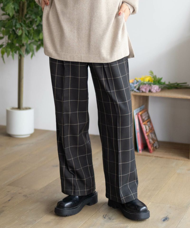 HusHusH  チェックワイドパンツ レディース商品画像-1