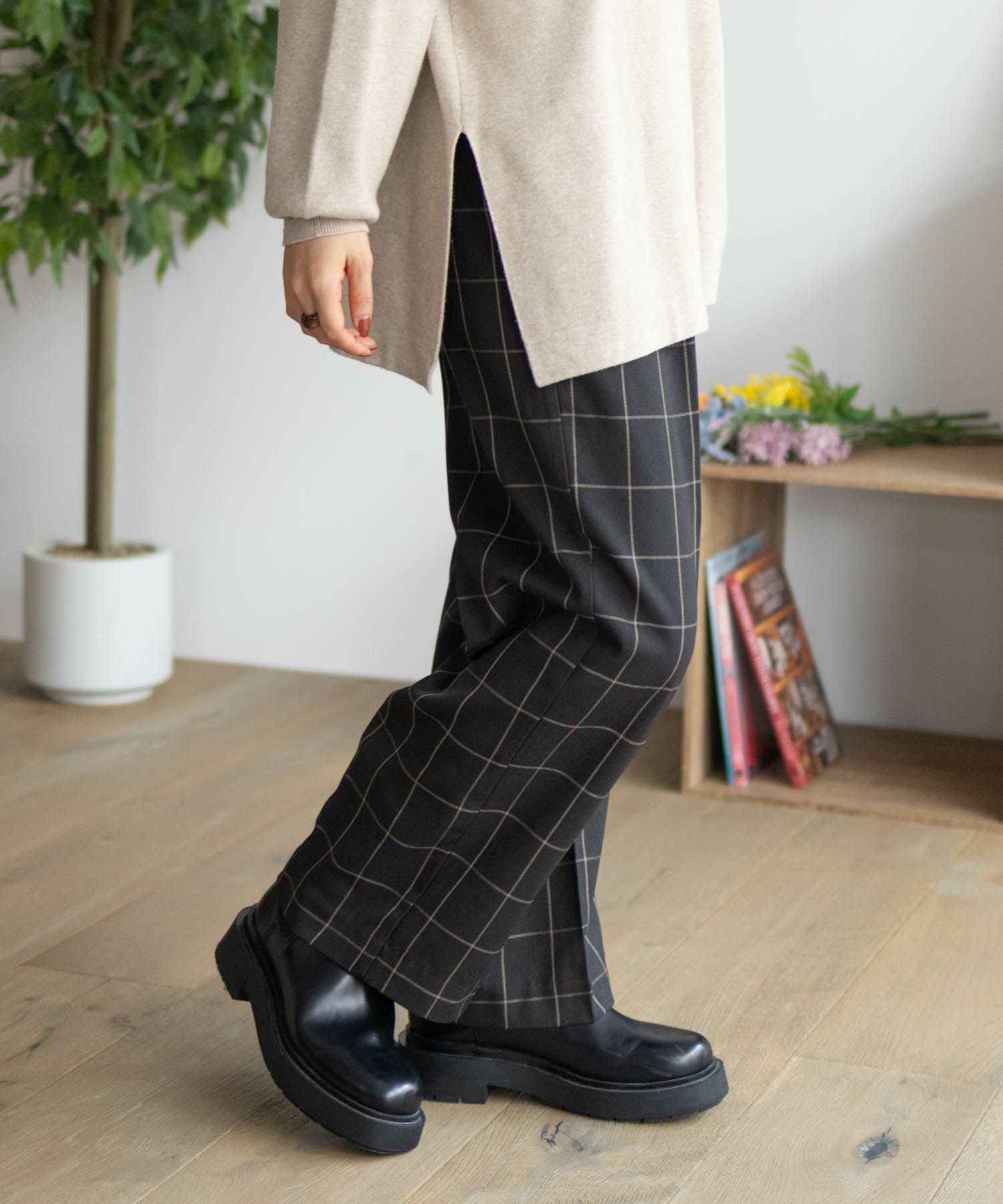 HusHusH  チェックワイドパンツ レディース商品サムネイル-9
