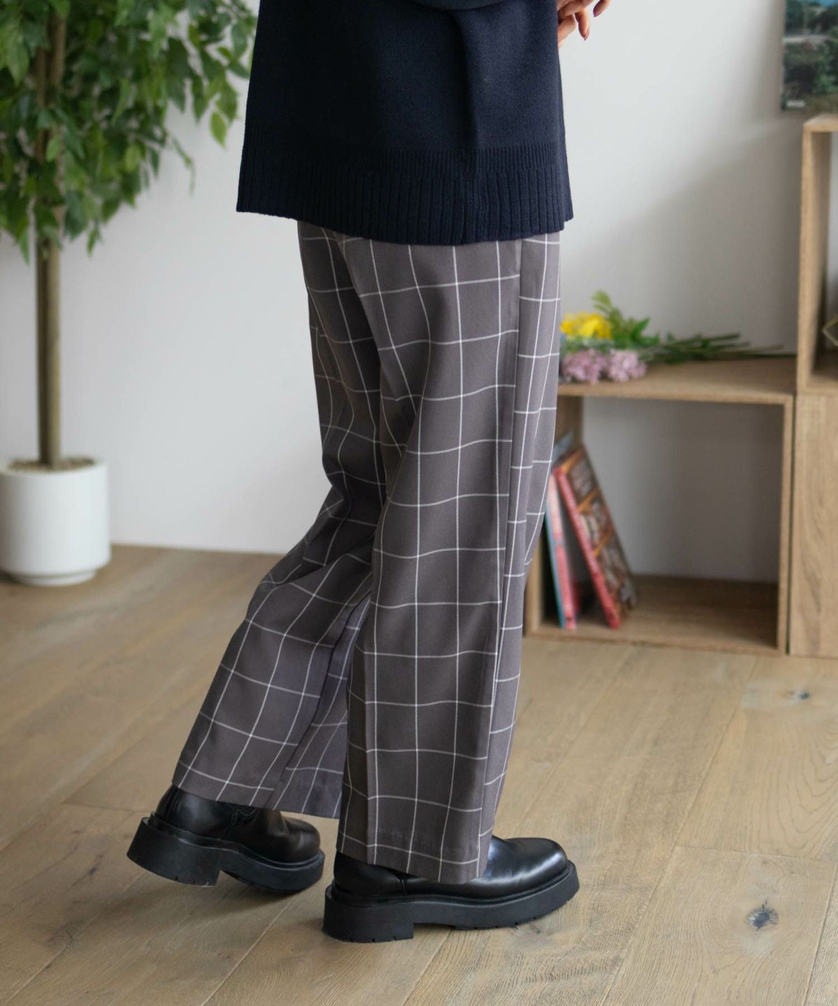 HusHusH チェックワイドパンツ レディース