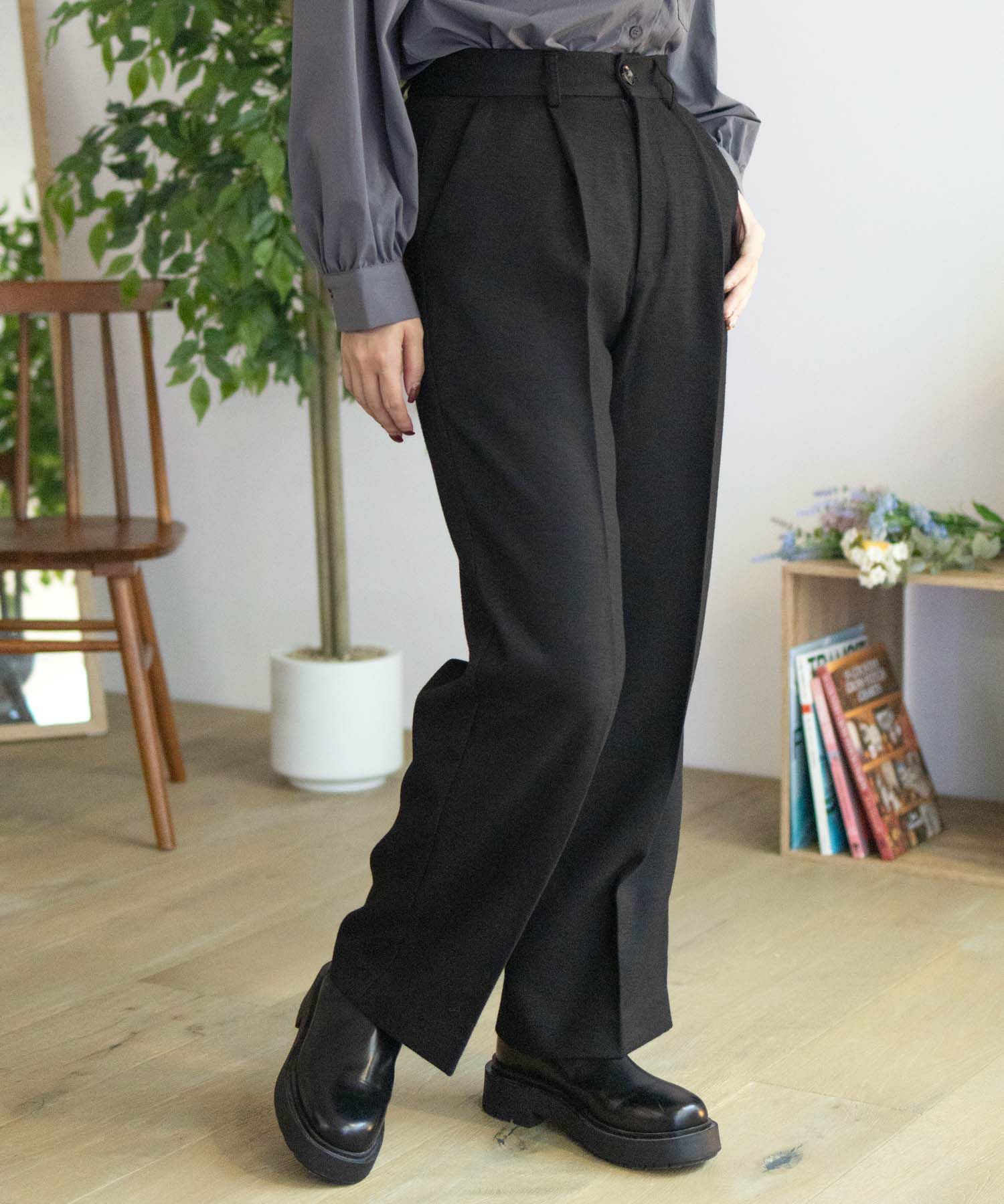 HusHusH タックセミワイドパンツ レディース