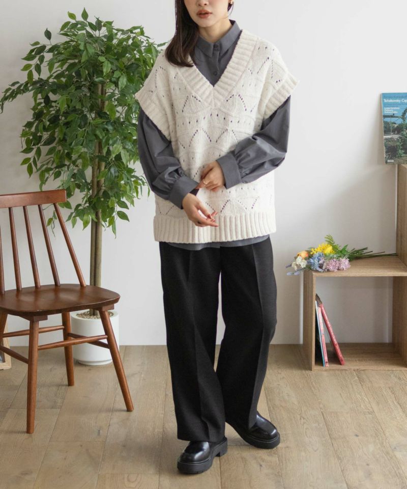 HusHusH  タックセミワイドパンツ レディース商品画像-12