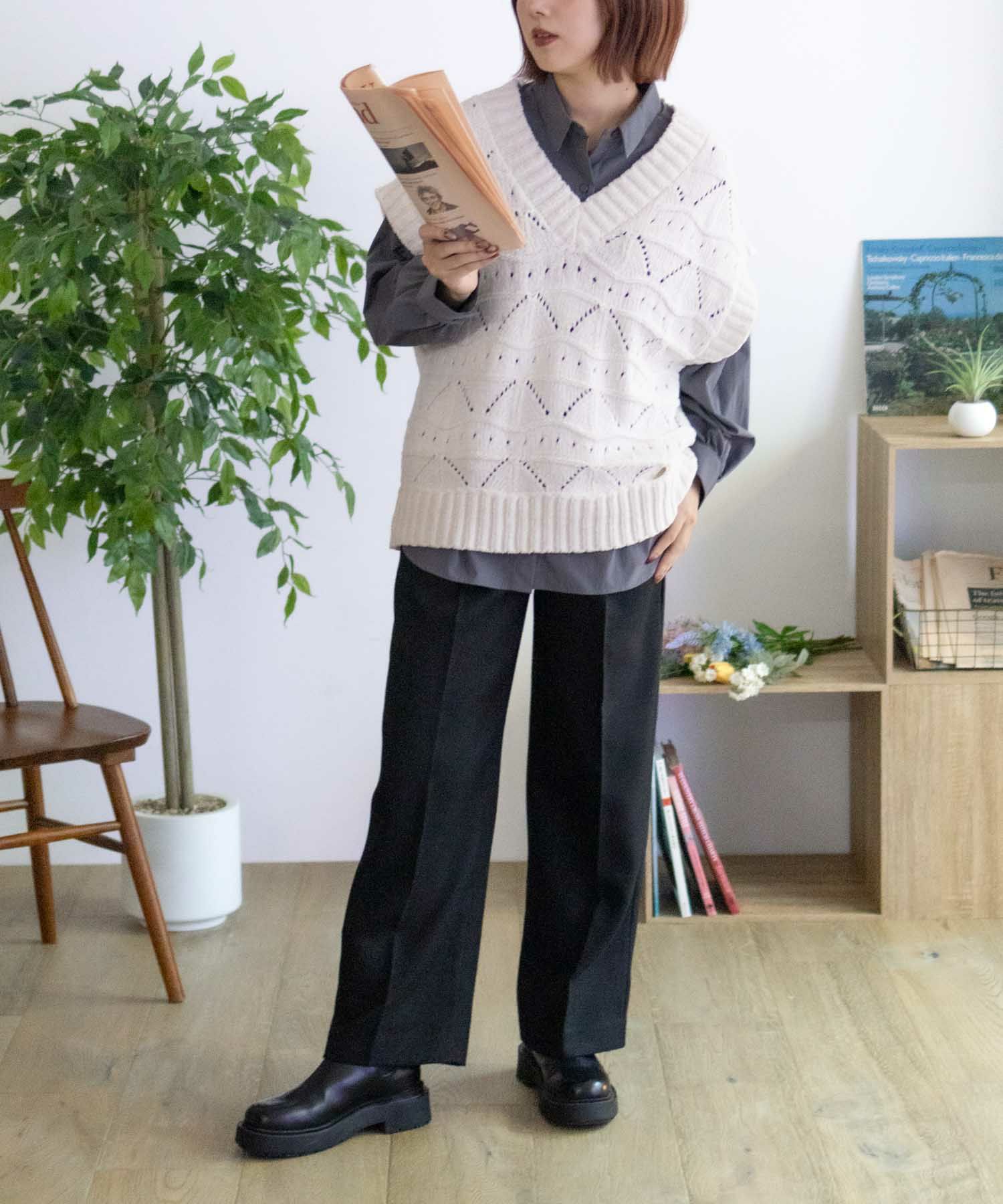 HusHusH タックセミワイドパンツ レディース
