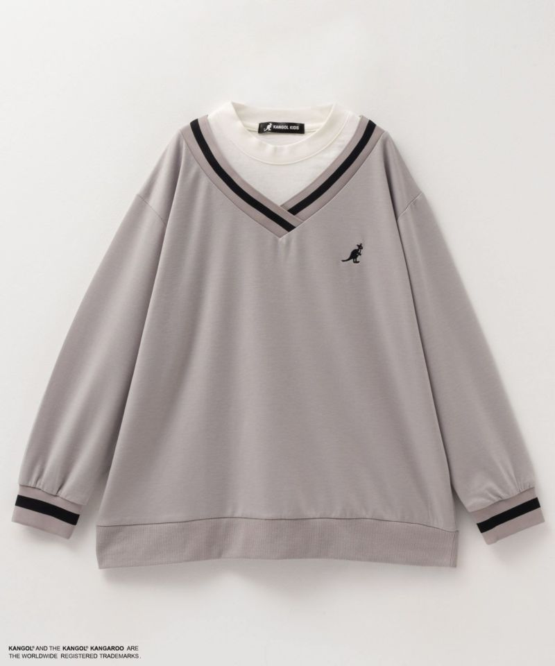KANGOL  ポンチ素材 フェイクレイヤードトレーナー キッズ商品画像-1