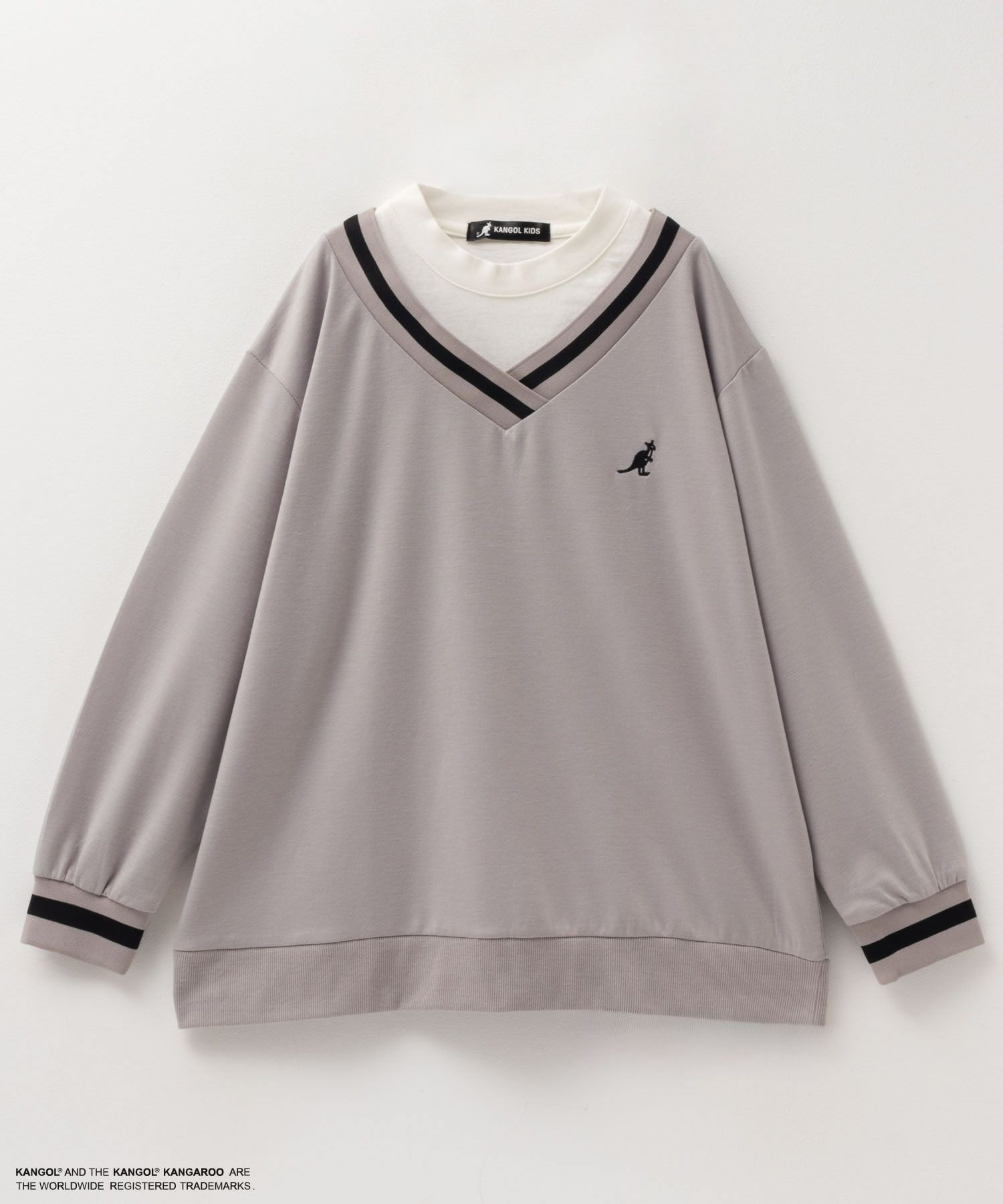 KANGOL ポンチ素材 フェイクレイヤードトレーナー キッズ