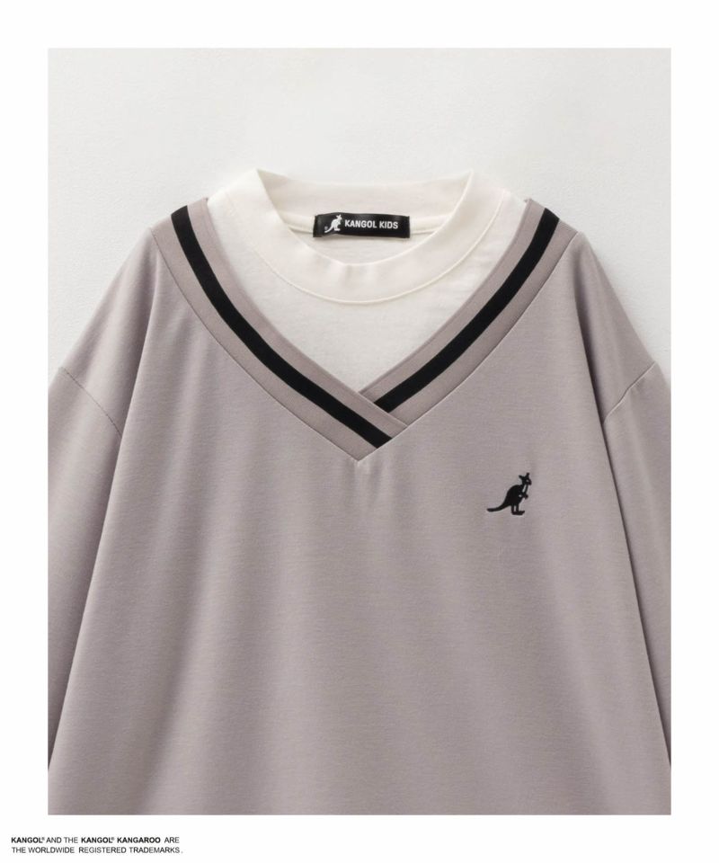 KANGOL  ポンチ素材 フェイクレイヤードトレーナー キッズ商品画像-5