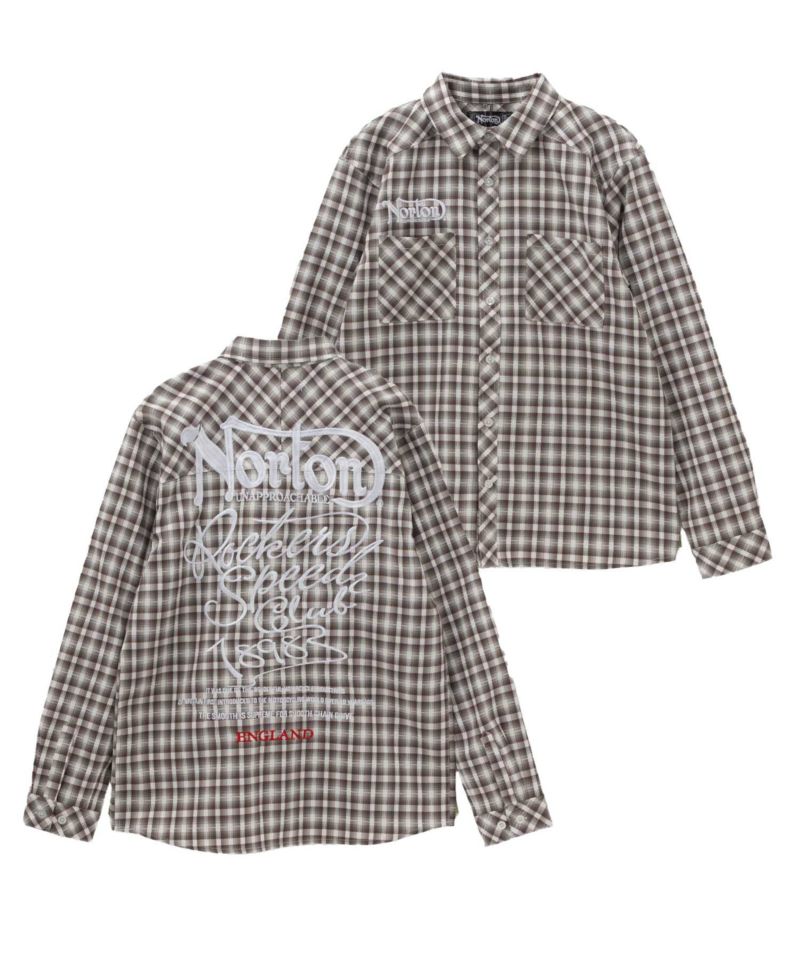 Norton  ドビーチェックシャツ メンズ商品画像-1