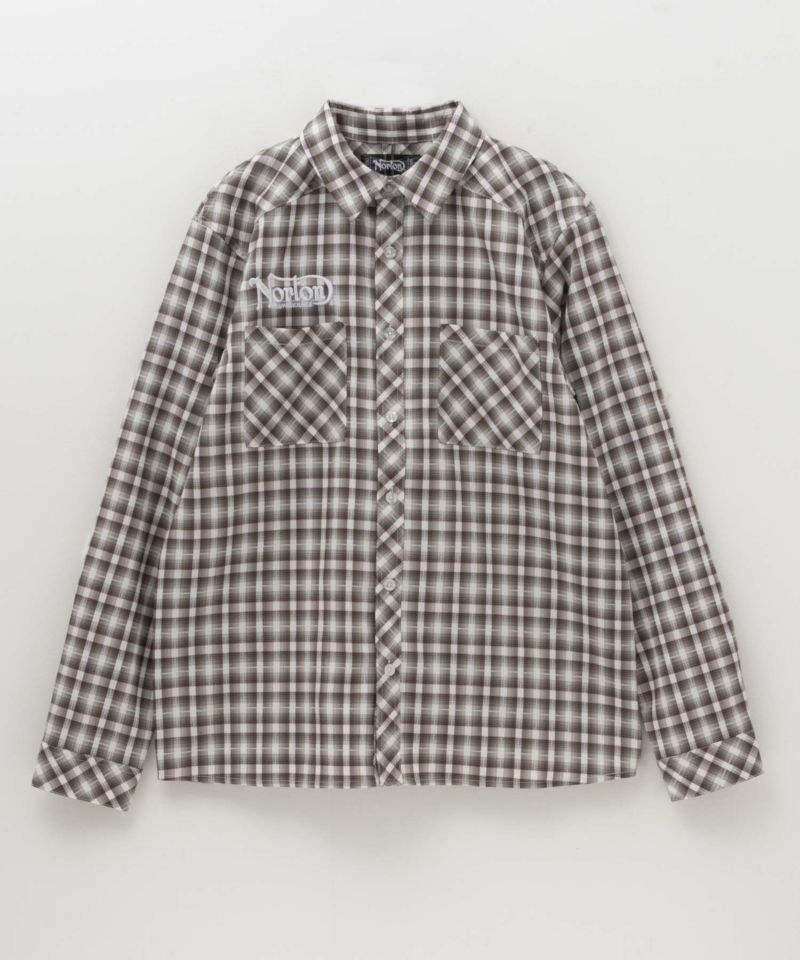 Norton ドビーチェックシャツ メンズ
