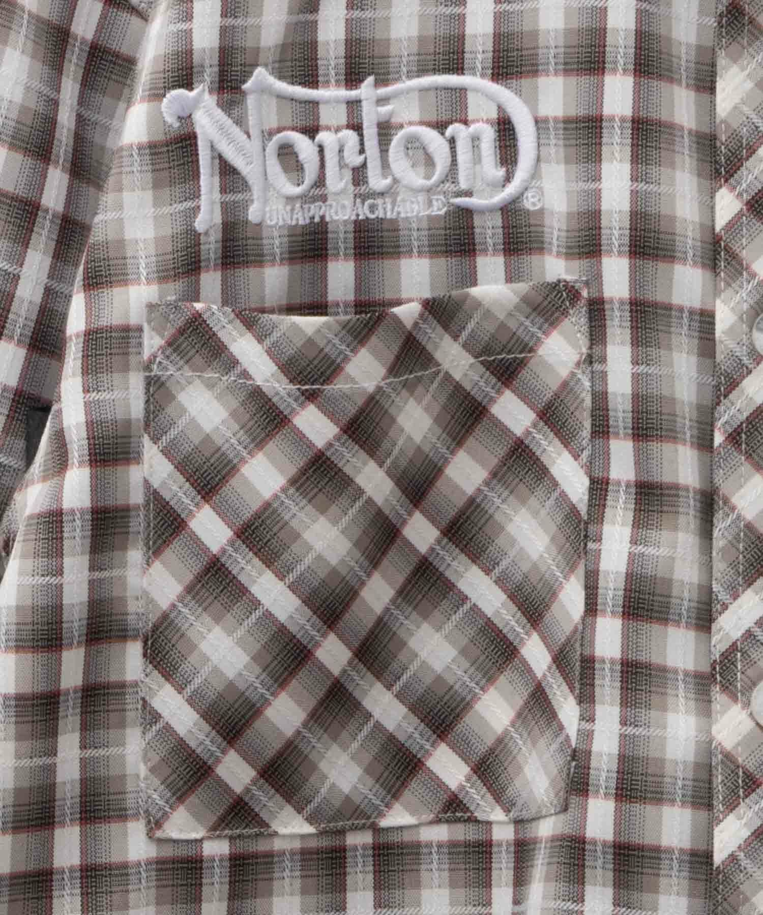 Norton  ドビーチェックシャツ メンズ商品画像-4