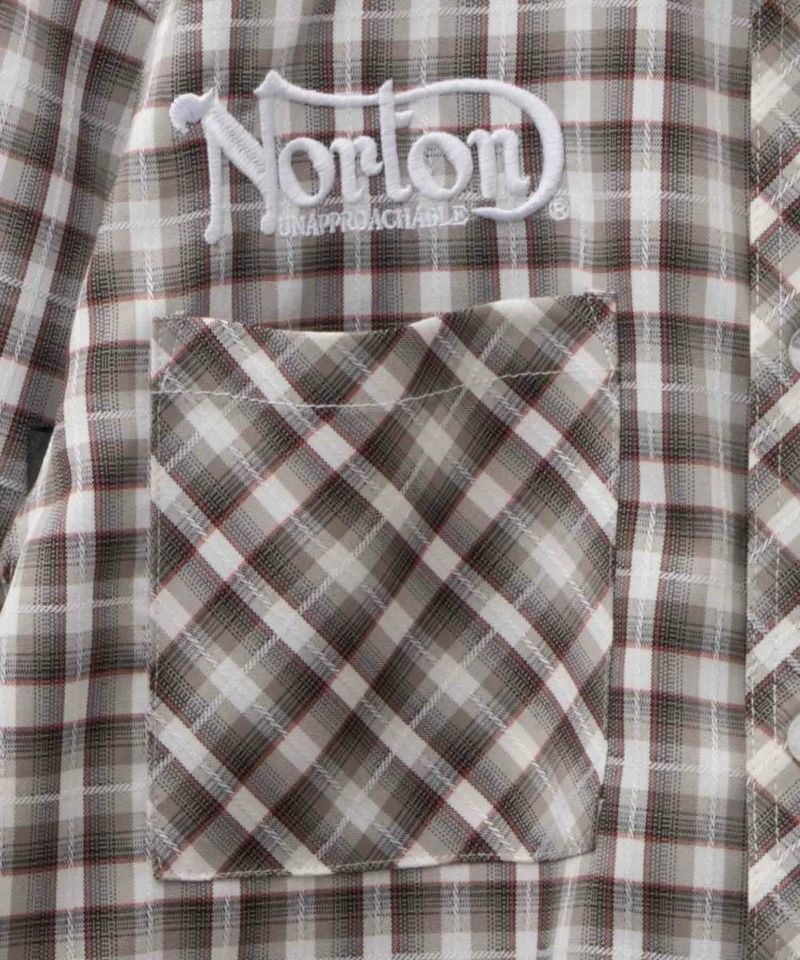 Norton  ドビーチェックシャツ メンズ商品画像-4
