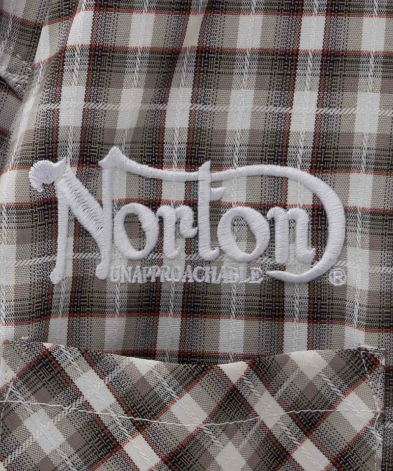 Norton  ドビーチェックシャツ メンズ商品画像-5