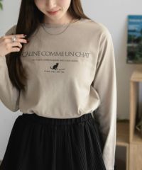 nAvy ネコプリント長袖Tシャツ レディース ネコポス 対応商品