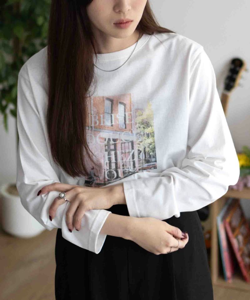 nAvy  フォトプリント長袖Tシャツ レディース ネコポス 対応商品商品画像-2