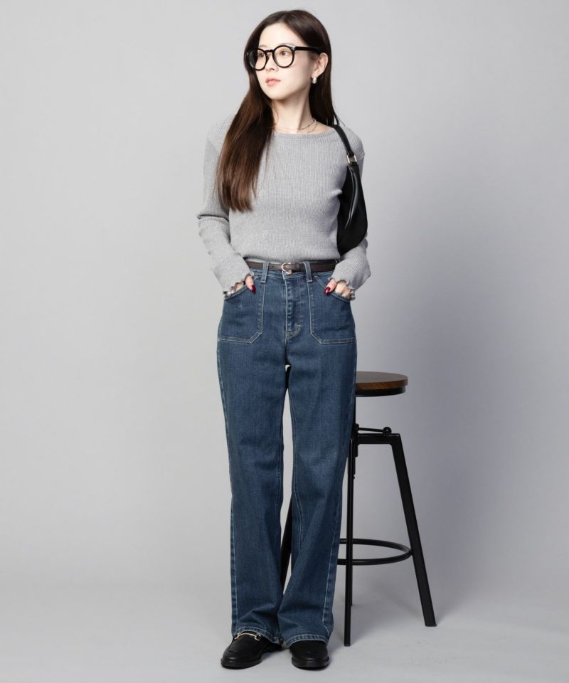 C17  ベイカーポケットワイドデニムパンツ レディース商品画像-15