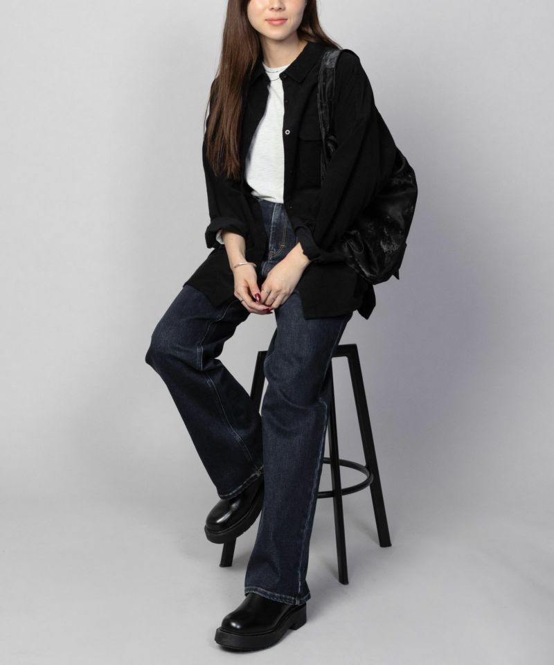 C17  ベイカーポケットワイドデニムパンツ レディース商品画像-7