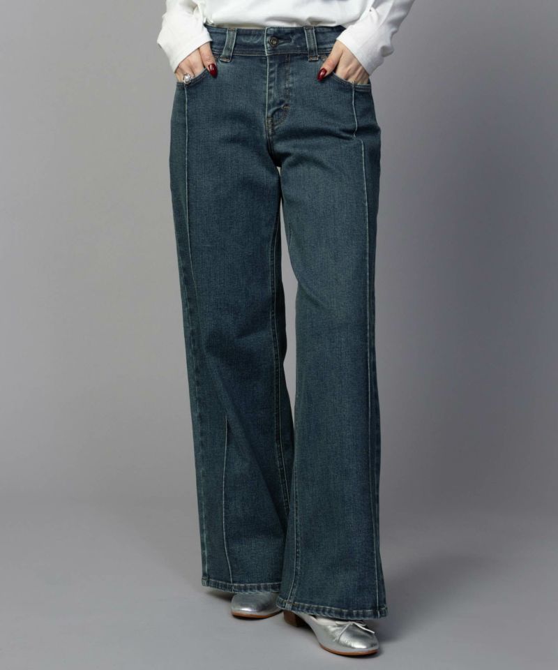 C17 タックワイドバギーデニムパンツ レディース商品画像-2