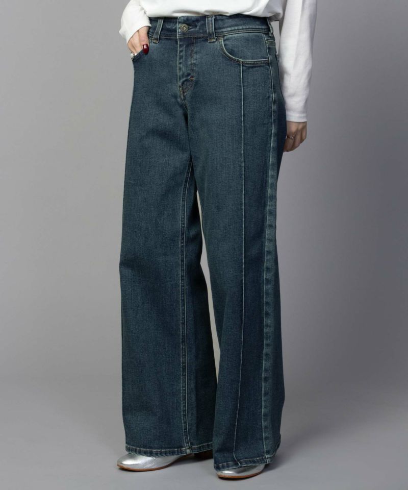 C17 タックワイドバギーデニムパンツ レディース商品画像-3