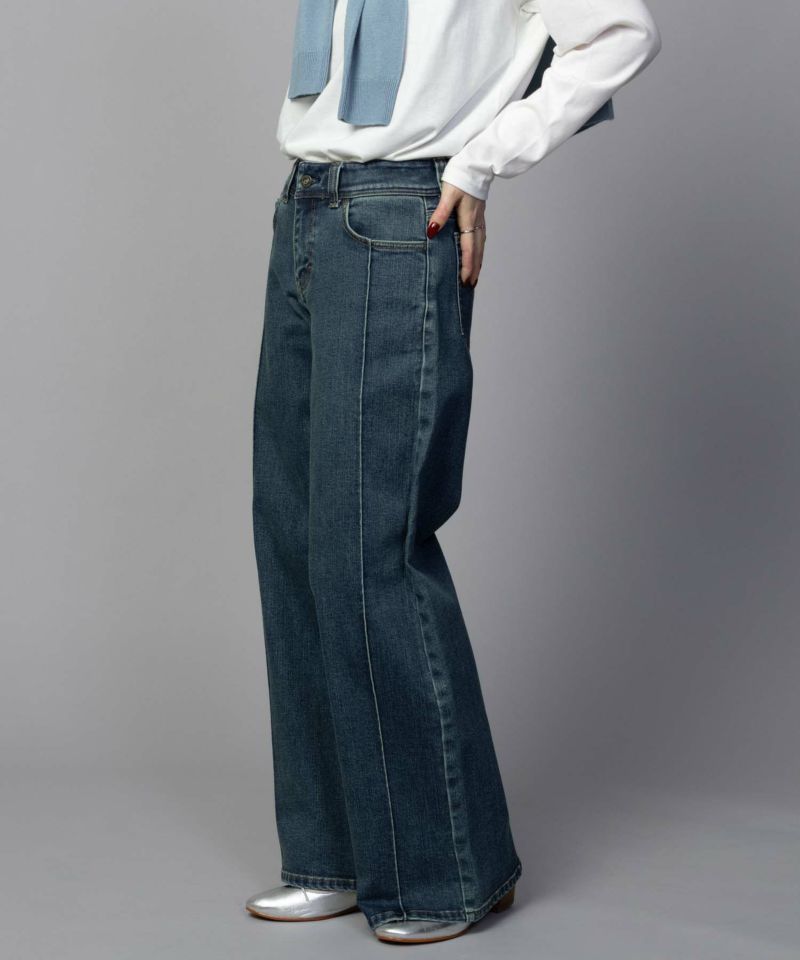 C17 タックワイドバギーデニムパンツ レディース商品画像-4