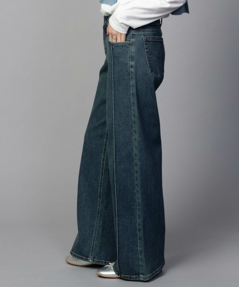 C17 タックワイドバギーデニムパンツ レディース商品画像-5